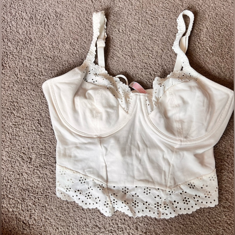 Colsie White Lace Trim Bra